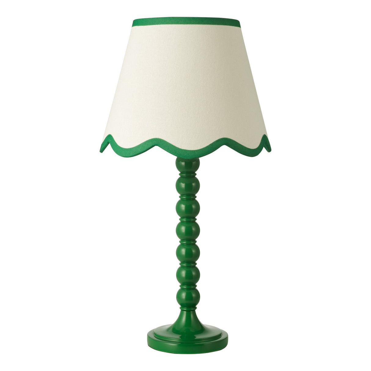Spool Table Lamp Green With Shade