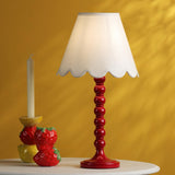 Spool Table Lamp Gloss Red Base Only