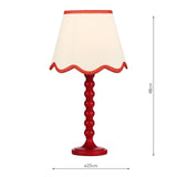 Spool Table Lamp Gloss Red Base Only