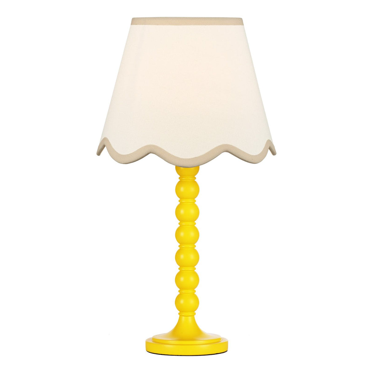 Spool Table Lamp Gloss Yellow Base Only