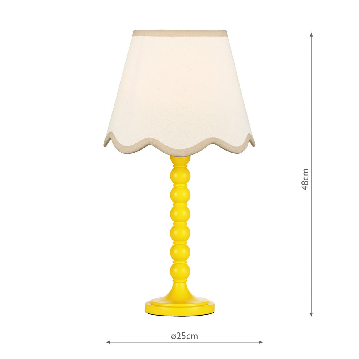 Spool Table Lamp Gloss Yellow Base Only