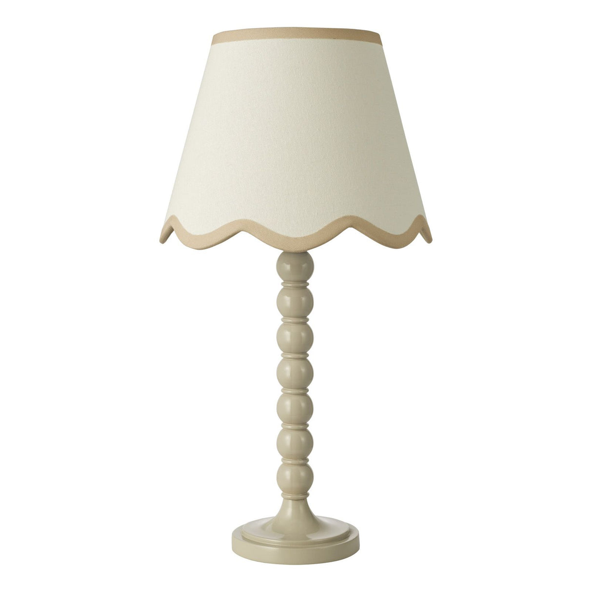Spool Table Lamp Taupe With Shade