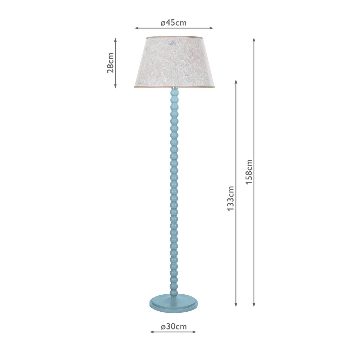 Spool Floor Lamp Blue Base Only
