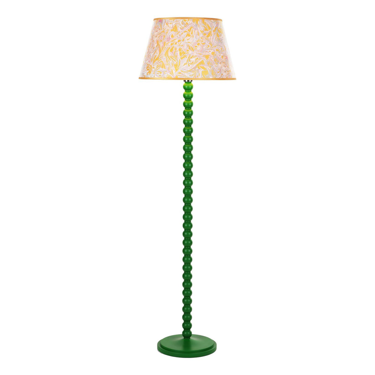 Spool Floor Lamp Green With Shade