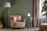 Spool Floor Lamp Green With Shade