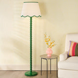 Spool Floor Lamp Green With Shade