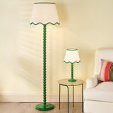 Spool Floor Lamp Green With Shade
