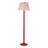 Spool Floor Lamp Red With Shade