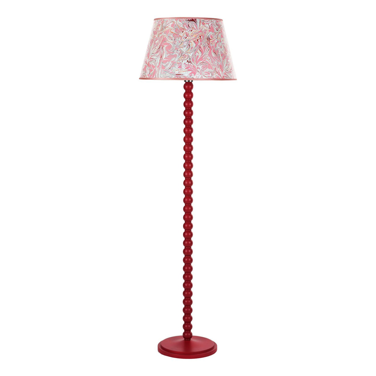 Spool Floor Lamp Red With Shade