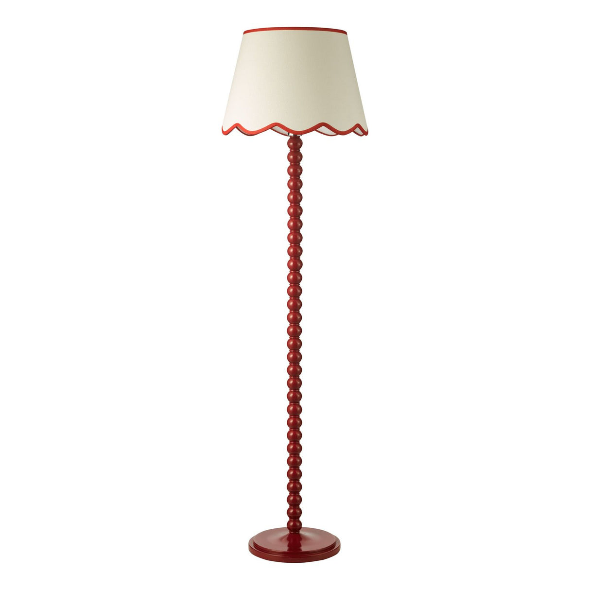 Spool Floor Lamp Red With Shade