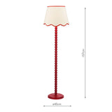 Spool Floor Lamp Gloss Red Base Only