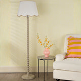 Spool Floor Lamp Taupe With Shade
