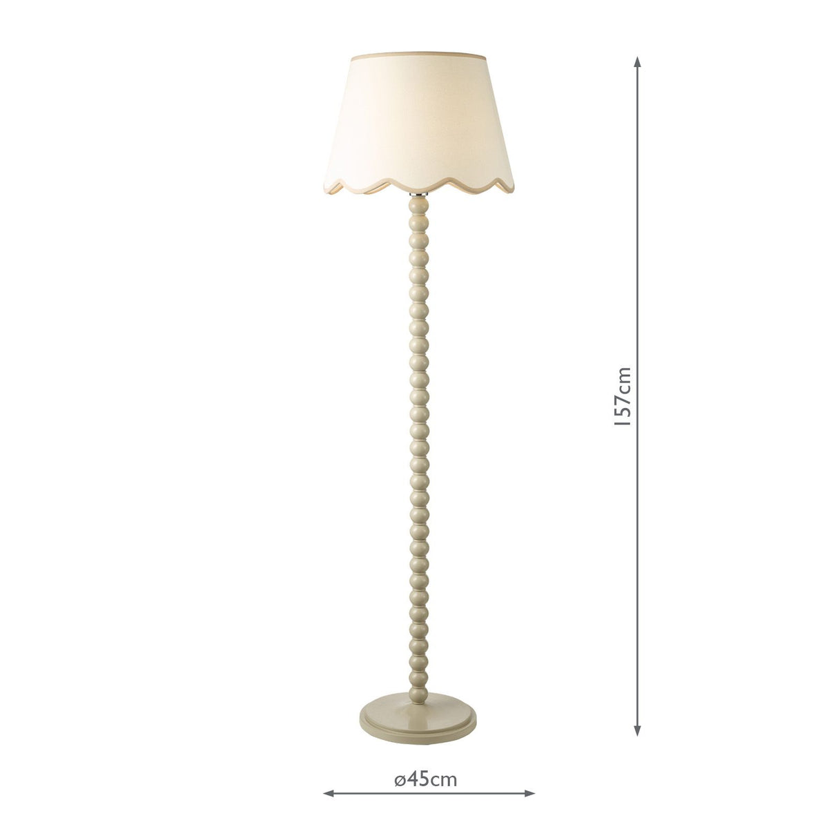Spool Floor Lamp Gloss Taupe Base Only