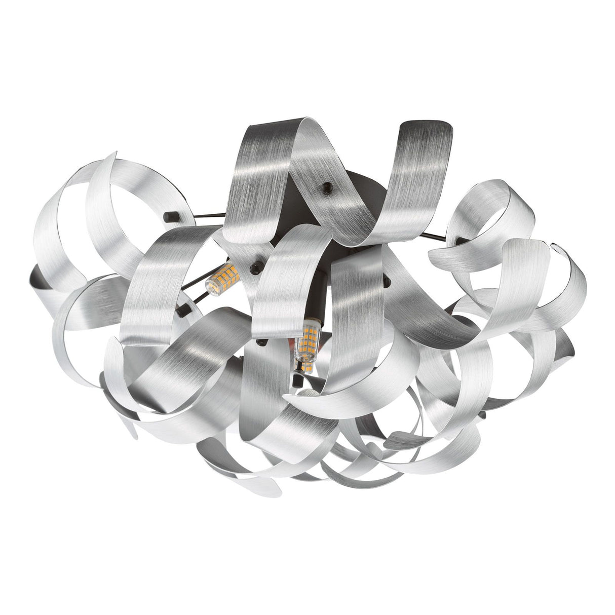 Swash 4 Light Flush Black With Aluminium Ribbons