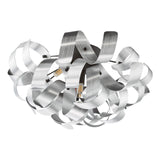 Swash 4 Light Flush Black With Aluminium Ribbons