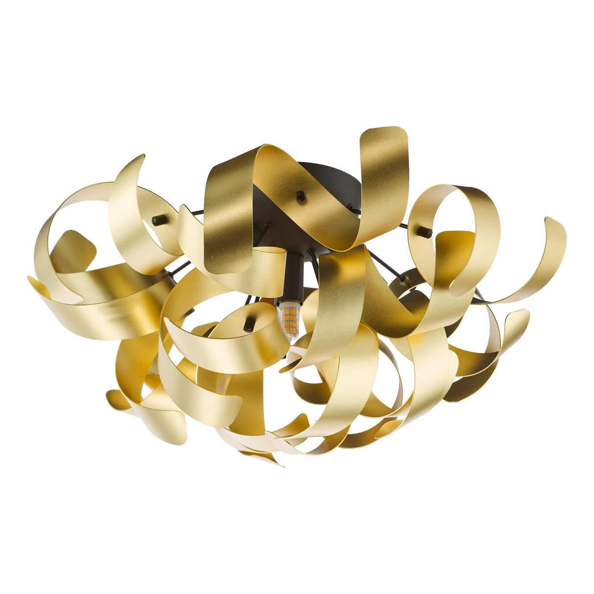 Swash 4 Light Flush Black With Gold Ribbons