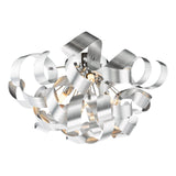 Swash 4 Light Flush Polished Chrome With Aluminium Ribbons
