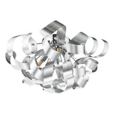 Swash 4 Light Flush Polished Chrome With Aluminium Ribbons