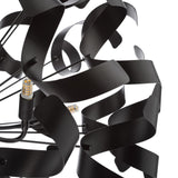 Swash 12 Light Pendant Black With Black Ribbons