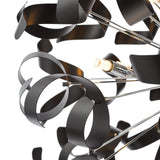 Swash 12 Light Pendant Polished Chrome With Black Ribbons
