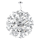 Swash 12 Light Pendant Polished Chrome With Aluminium Ribbons