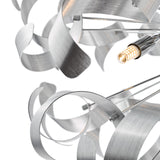 Swash 12 Light Pendant Polished Chrome With Aluminium Ribbons