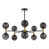 Takara 10 Light Semi-Flush Matt Black and Bronze With Black Confetti Glass