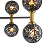 Takara 10 Light Semi-Flush Matt Black and Bronze With Black Confetti Glass