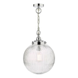 Tamara Bathroom Ceiling Light Polished Chrome and Ribbed Glass IP44