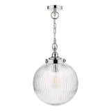 Tamara Bathroom Ceiling Light Polished Chrome and Ribbed Glass IP44