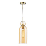 Tao Pendant Brushed Bronze and Amber Glass