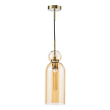 Tao Pendant Brushed Bronze and Amber Glass