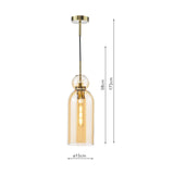 Tao Pendant Brushed Bronze and Amber Glass
