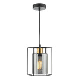 Tatum Pendant Matt Black and Smoked Glass