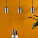 Tatum 3 Light Bar Pendant Matt Black and Smoked Glass