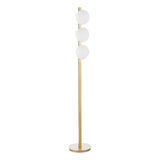 Tauri 3 Light Floor Lamp Matt Gold and Opal Glass