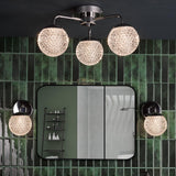 Teva 3 Light Semi-Flush Polished Chrome and Faceted Acrylic IP44