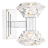 Tiana 2 Light Wall Light Polished Chrome and Faceted Acrylic