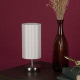 Tico Touch Table Lamp Satin Chrome With Shade