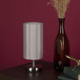Tico Touch Table Lamp Satin Chrome With Shade