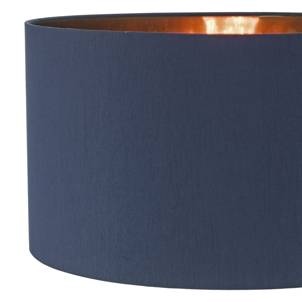 Contemporary Navy Blue Pendant with Copper Interior Finish