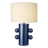Tisha Table Lamp Blue and Polished Chrome With Shade