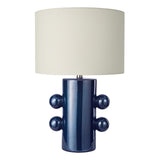 Tisha Table Lamp Blue and Polished Chrome With Shade