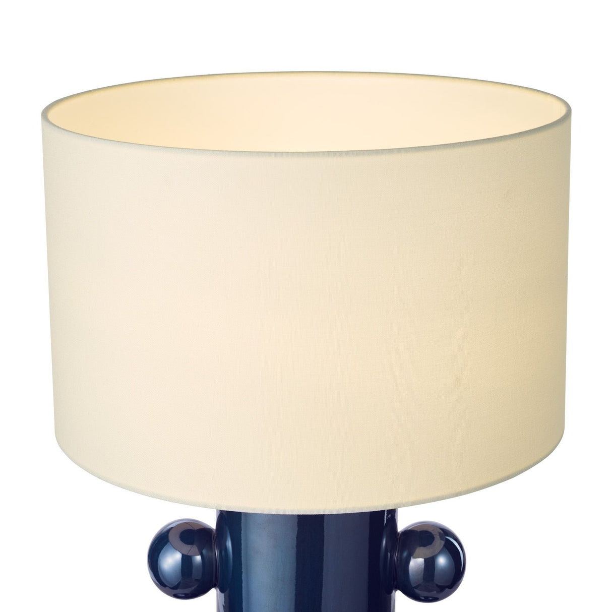 Tisha Table Lamp Blue and Polished Chrome With Shade
