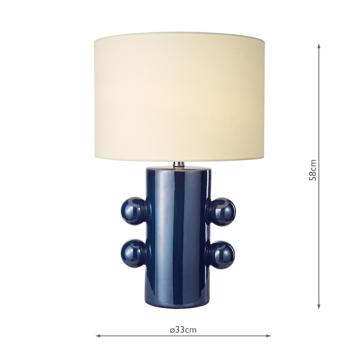 Tisha Table Lamp Blue and Polished Chrome With Shade
