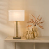 Tokori Table Lamp Alabaster and Brushed Gold With Shade