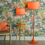 Toledo Floor Lamp Satin Orange With Shade