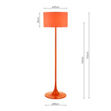 Toledo Floor Lamp Satin Orange With Shade
