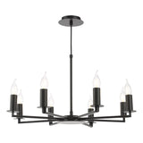 Tyler 8 Light Armed Pendant Matt Black Fitting Only
