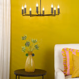 Tyler 8 Light Armed Pendant Matt Black Fitting Only